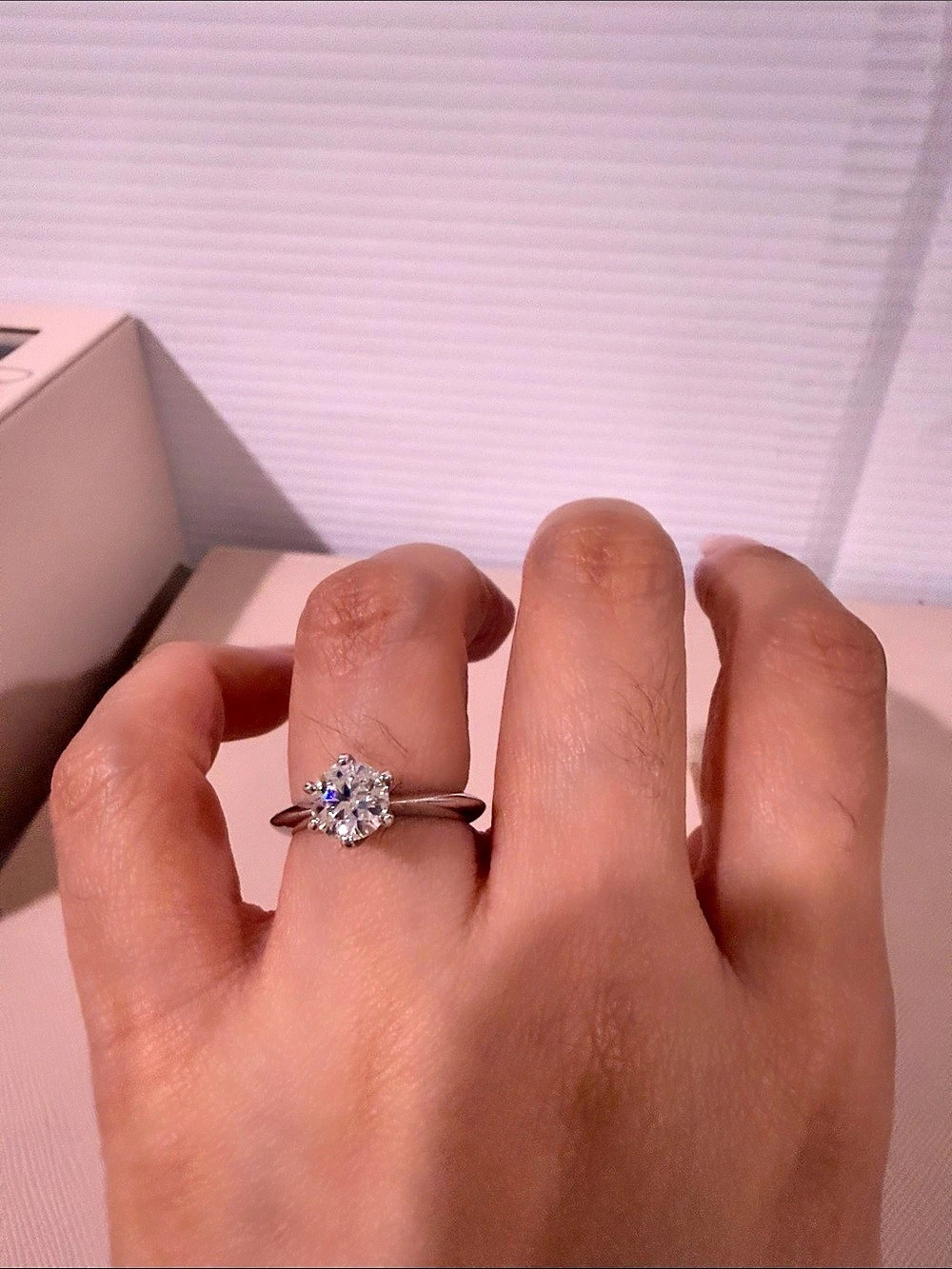 Sterling Silver 92.5 Moissanite Solitaire 1 ct Ring